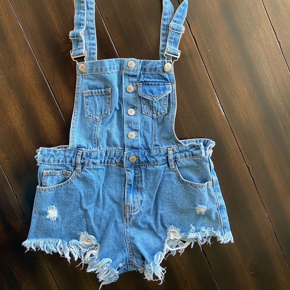 Jean short overalls